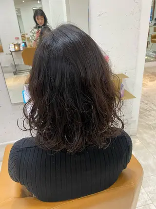 ミディアム パーマ 中元 美月のヘアスタイル