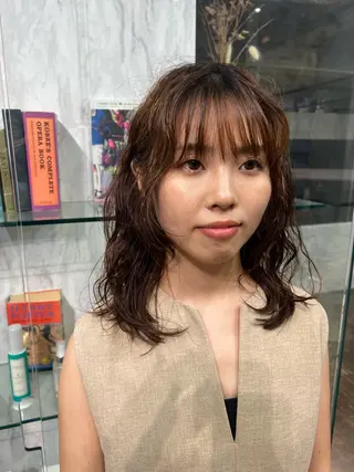 ミディアム パーマ ROBBY所属・松井美樹/似合わせ ガーリー・韓国のヘアスタイル