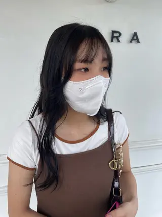 ミディアム カラー SARA古賀店 かすみ🐬🩵のヘアスタイル