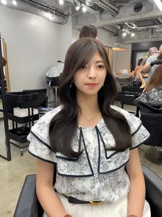 ロング カラー 新宿/韓国ヘア/ 髪質改善ストレートのヘアスタイル
