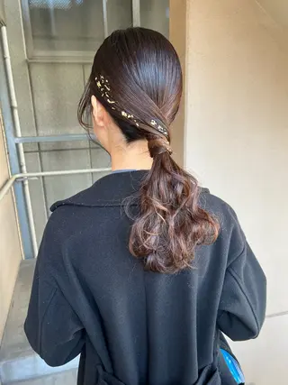 セミロング ヘアアレンジ カラーパティシエ facce🌼ikoのヘアスタイル