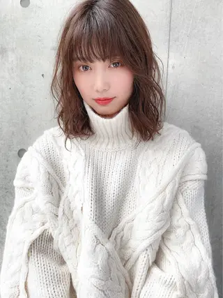 ミディアム カラー ⛄️冬の透明感 カラー⛄️大西のヘアスタイル