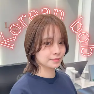 ショート レイヤー/韓国/ボブ 縮毛矯正/畠中ケントのヘアスタイル