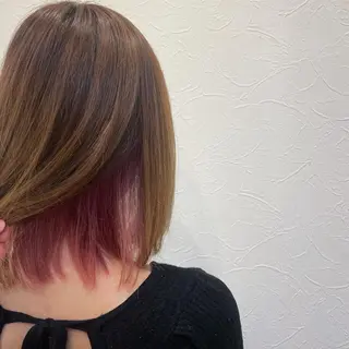 ミディアム カラー 夏井 沙織のヘアスタイル