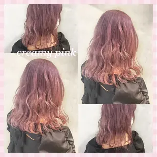 セミロング カラー 💗ガーリーヘア🎀 saki💗のヘアスタイル