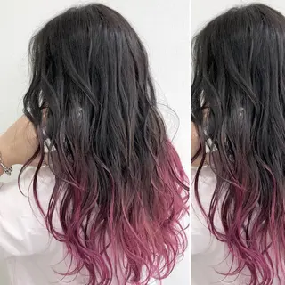 ロング カラー JuNブリーチに 縮毛矯正するプロのヘアスタイル