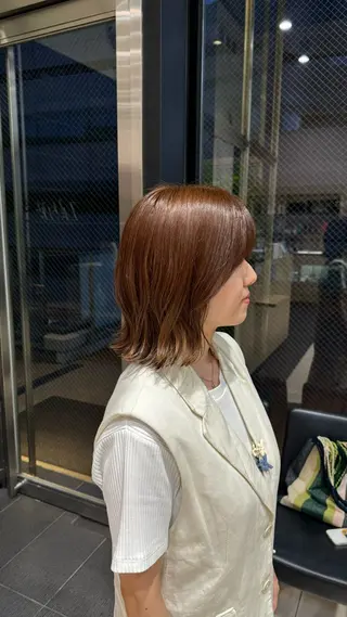 ミディアム ボブ/顔まわりレイヤ ー/新宿/KOKIのヘアスタイル