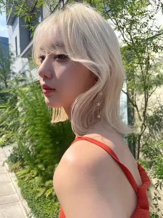 ミディアム カラー 顔周りカット× 髪質改善【リョウ】のヘアスタイル