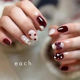 ネイル 𝒆𝒂𝒄𝒉 kanako 🕊のネイルデザイン