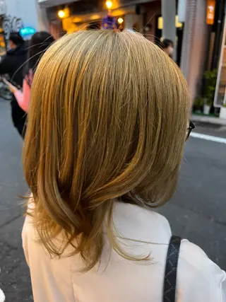 ミディアム カラー パーマ ヘアアレンジ メンズ 堀井 凌平のヘアスタイル