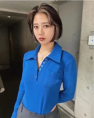 ショート カラー 🎀優姫 🎀  韓国レイヤーのヘアスタイル