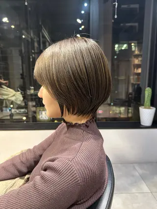 ショート カラー 透明感カラー/ボブ /佐藤伶のヘアスタイル