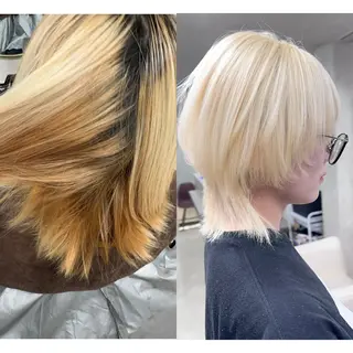 ミディアム ブリーチ指名🥇/ ボブ/HISAKIのヘアスタイル