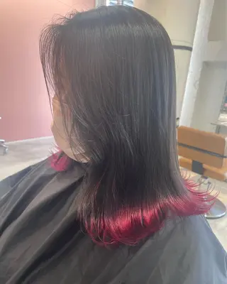 セミロング カラー 艶ハイトーン👑♡ NATSUKIのヘアスタイル