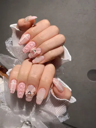 ネイル I-nailロング /ワンホン/キラキラのネイルデザイン