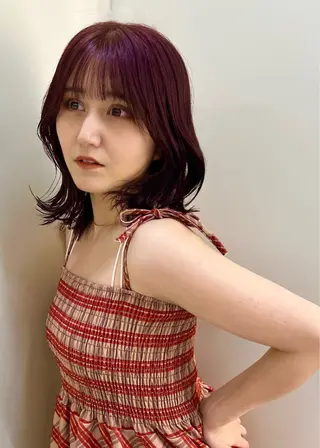 セミロング カラー 札幌美容室 Une所属・《Une》 hinariのヘアスタイル