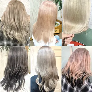 ロング カラー blau hair and care《ブラウ》所属・MARU.縮毛矯正 デザインカラーのヘアスタイル