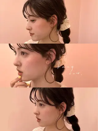 ヘアアレンジ 🐰チナ🐰 暖色ベージュ/顔周りのヘアスタイル