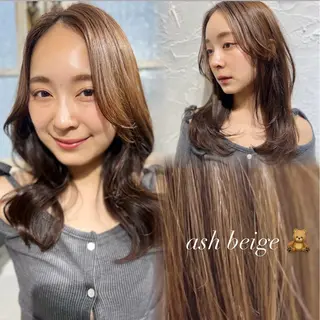 セミロング カラー 中野 結華のヘアスタイル