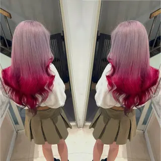 ロング カラー ヘアアレンジ 🔥ハイトーンカラー ギャルNAOKI🔥のヘアスタイル