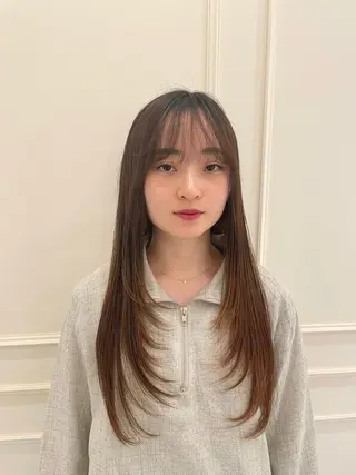 ロング 🍒顔周り/レイヤー /韓国風/アリサ🍒のヘアスタイル