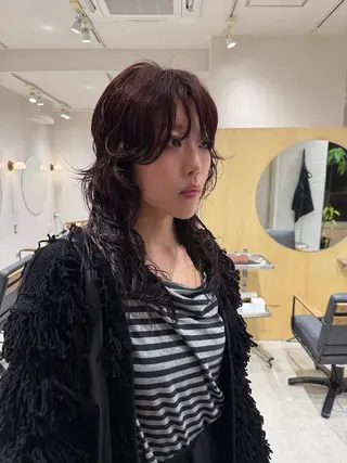 セミロング カラー パーマ パーマ/ボブ /レイヤー チヒロのヘアスタイル