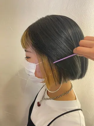 ショート カラー エクステ/ハイトーン /レイヤーカットのヘアスタイル