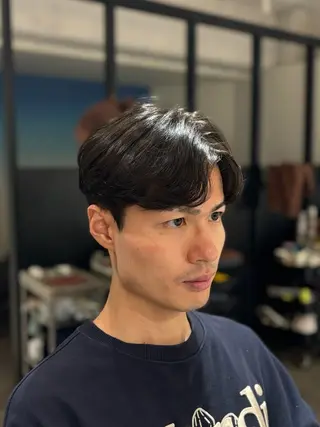 ショート パーマ メンズ 韓国メンズヘア/ ダウンパーマ/歩夢のヘアスタイル