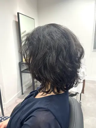 ミディアム パーマ メンズ 松下 倫子のヘアスタイル