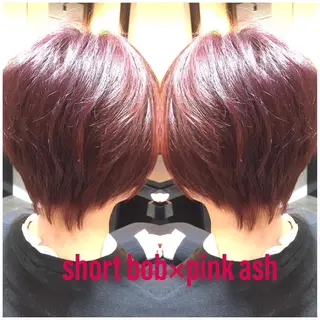 ショート カラー ハイライト/ブリーチ バレイヤージュ関佳祐のヘアスタイル