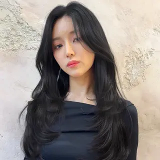 ロング カラー 透明感カラー/艶髪/ 縮毛矯正/たくまのヘアスタイル