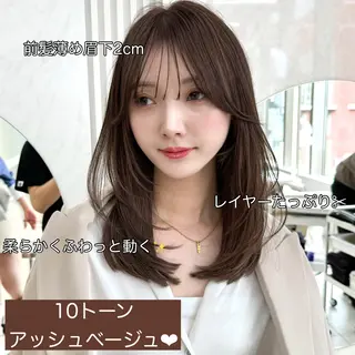 ミディアム レイヤーカット/ 顔まわり/アオイのヘアスタイル
