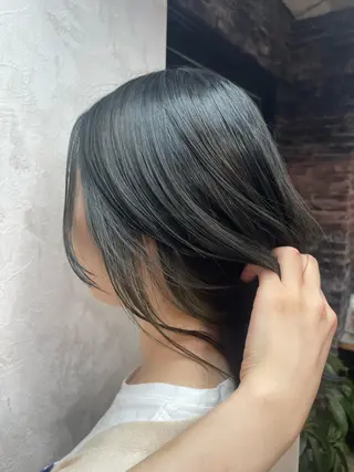 ミディアム カラー かめい りなのヘアスタイル