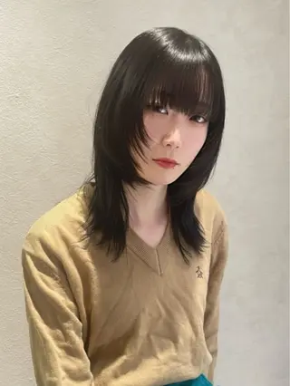 ミディアム カラー FRAME spa&hair room博多店【フレーム】所属・髪質改善｜顔周り｜博 多｜川上智也のヘアスタイル