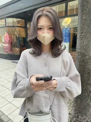 ミディアム カラー 髪質改善will hairdesignのヘアスタイル