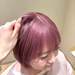ショート カラー miwa♡暖色カラー 盛れる顔周り.ヘアメのヘアスタイル