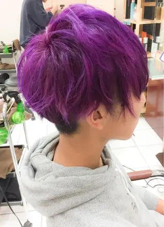 ショート カラー メンズ モテ髪透明感❤️ デイズヘアカラーのヘアスタイル