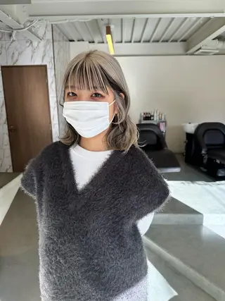 ミディアム カラー ハイトーン×似合わせ 🌱中川慎之介のヘアスタイル