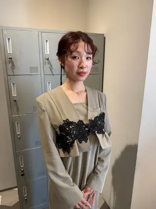 ミディアム ヘアアレンジ ブリーチ/アレンジ 天満/chihiroのヘアスタイル