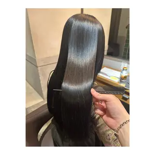 ロング カラー パーマ 髪質改善 すずきひじりのヘアスタイル