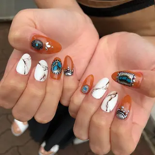 ロング カラー ヘアアレンジ キッズ ネイル マツエク・マツパ 福田 加奈のネイルデザイン