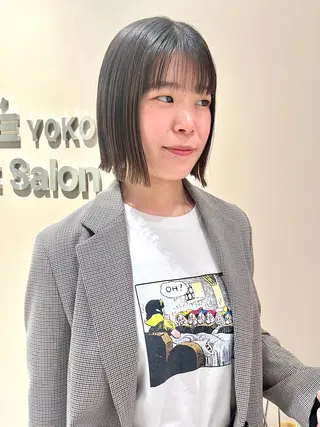 ミディアム カラー ヘアアレンジ 🌷ボブ/髪質改善 ストレートのヘアスタイル