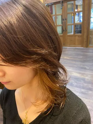 ミディアム カラー 鎌田 祥江のヘアスタイル