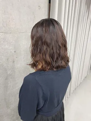 ミディアム パーマ ボブパーマコテ巻き風 パーマNo1深江秀平のヘアスタイル