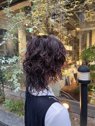 パーマ えんぐちとも／透明感 カラー／博多ボブのヘアスタイル