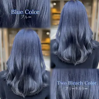 セミロング カラー ハイトーン/ブリーチ 💙みずき💙のヘアスタイル