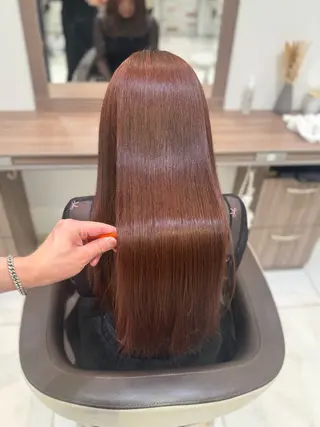 セミロング カラー パーマ 菊池 遼/透明感 /韓国レイヤー/艶感のヘアスタイル