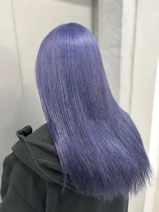 ロング カラー ブリーチなし透明感 ×縮毛矯正🤍ユウのヘアスタイル