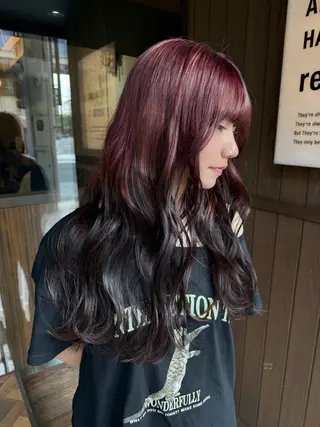 ロング カラー ヒナ子🦋 ブリーチカラーのヘアスタイル