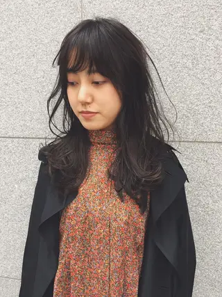 セミロング カラー パーマ ヘアアレンジ 酒井 麻里のヘアスタイル